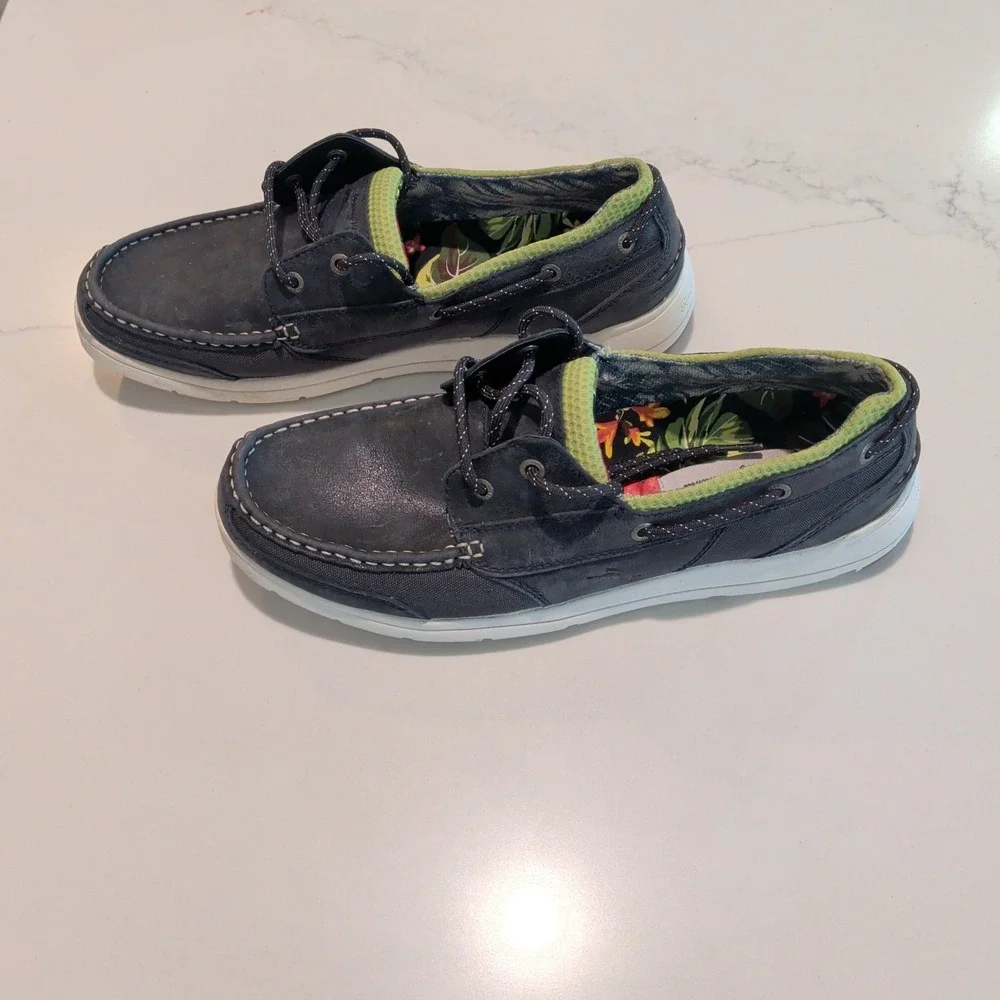 Tommy Bahama Men's Boat Shoes 10.5 Blue Leather Casual Comfort Lace